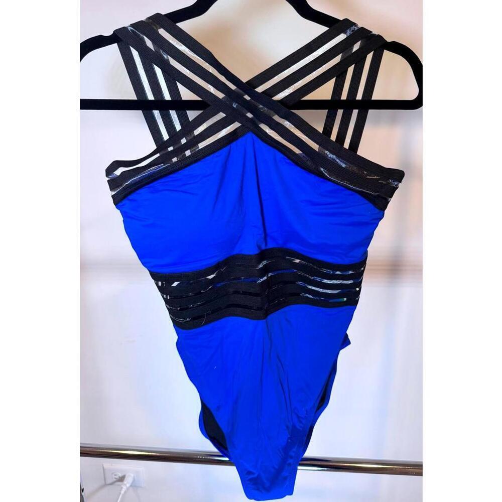 Hilor Women's Blue Swimsuit with Strappy Design